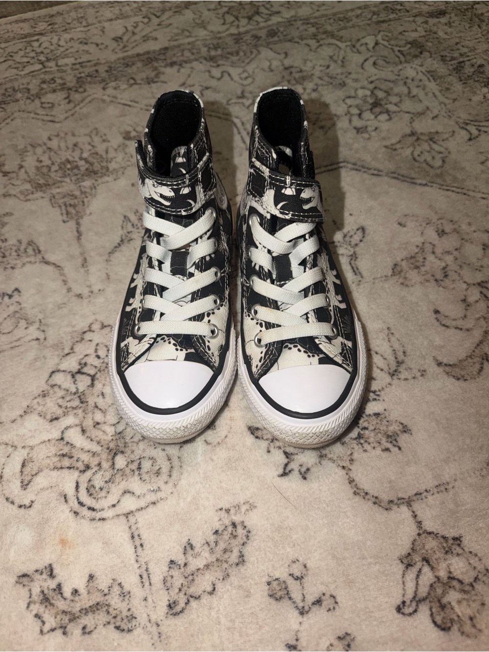 Converse Kids Black & White High-Top Sneakers with Graphic Print